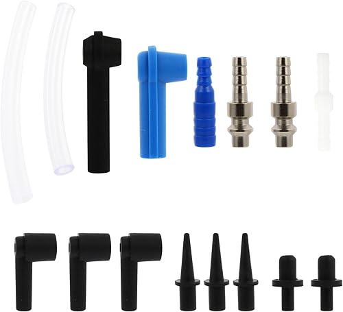 16 unids Conector de líquido de frenos Accesorios azules Kit de coche Adaptador de coche Herramienta de reemplazo de líquido de frenos Adaptador de