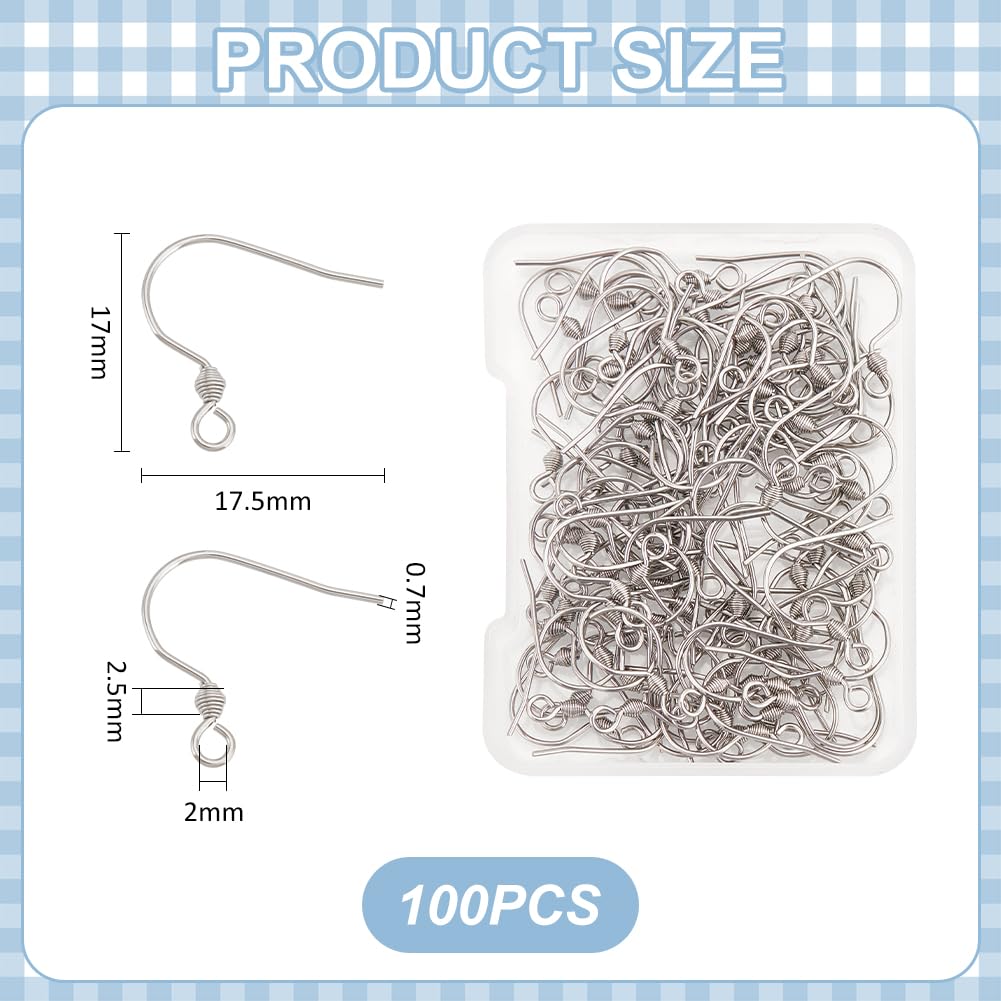 20 crochets boucles d'oreilles acier inoxydable 316L, crochets hameçons acier chirurgical inoxydable (10 paires) - France