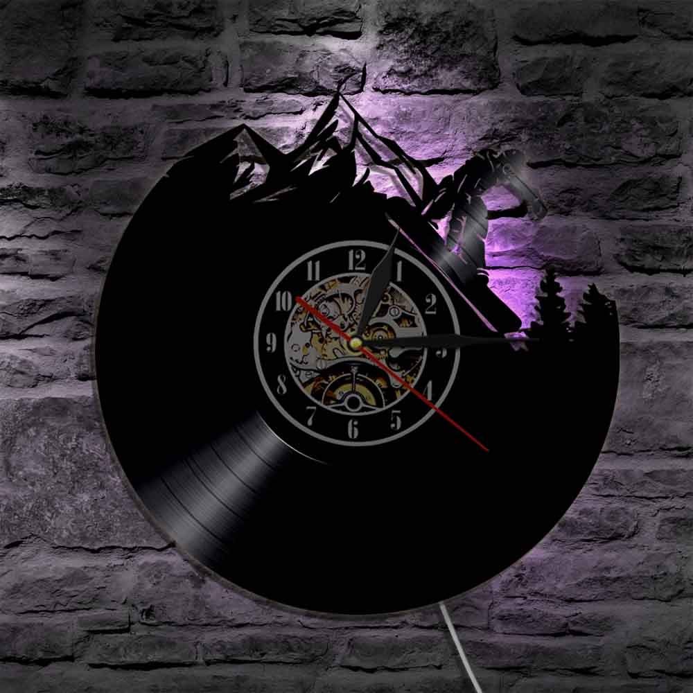 ELD Muzycy jazz legenda muzyki zegar ścienny wiolonczela trąbka róg klasyczny instrument muzyczny płyta winylowa zegar ścienny gracze jazzowi prezent średnica 30 cm 7 kolorów zmienna płyta ścienna