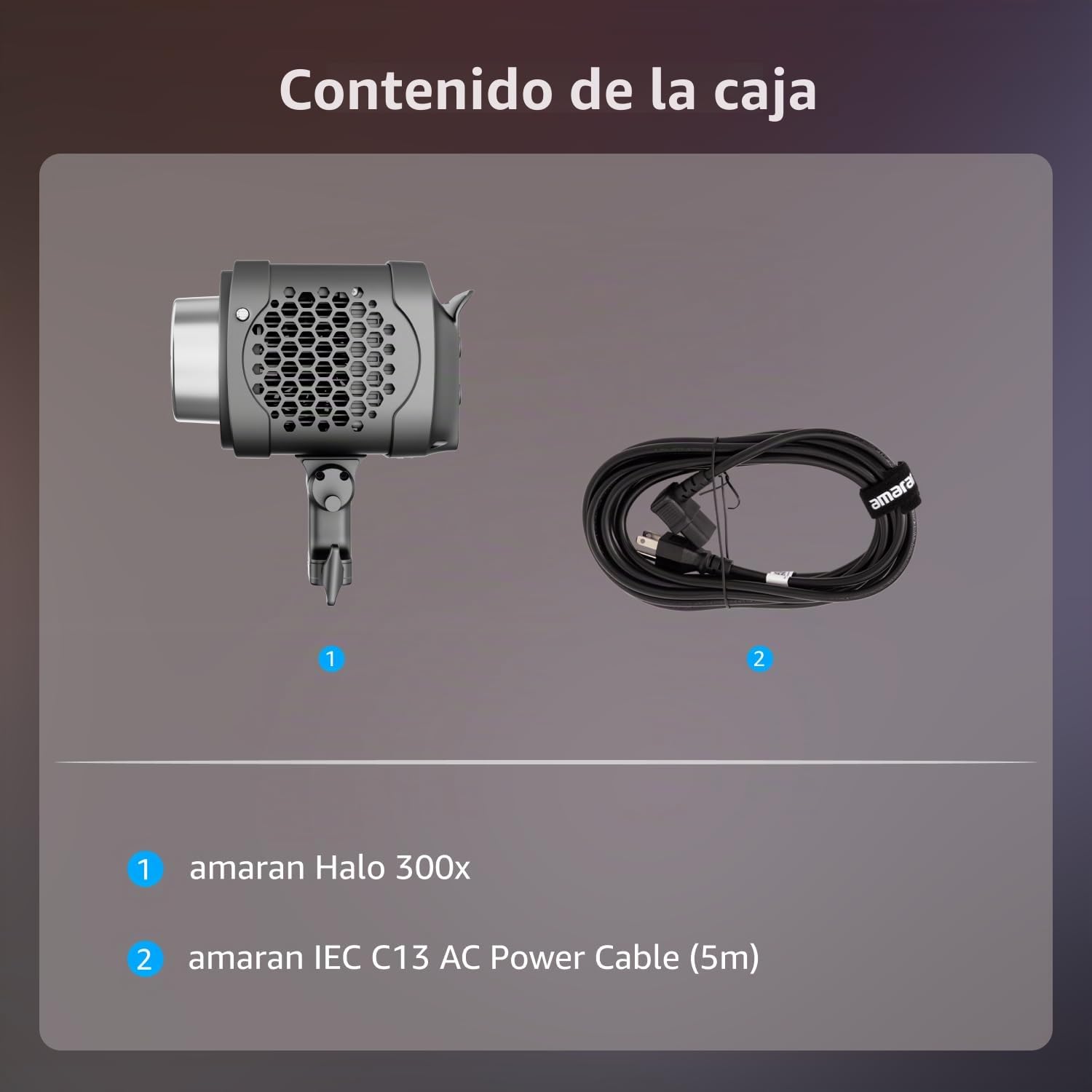 amaran Halo 300x 305W Luz LED COB Bi-Color, 16.200 Lux a 1m, Diseño Monolight con alimentación AC integrada, Montura Bowens Metal, CRI 96+, TLCI 97+, Control DMX y App