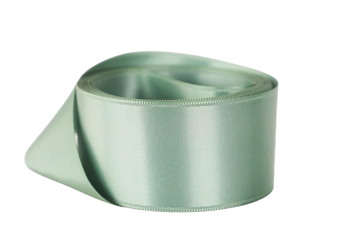 Ribbon Bazaar Double Faced Satin - Premium Gloss Finish - 100% Polyester Ribbon for Gift Wrapping, Crafts, Scrapbooking, Hair Bow, Decorating &amp; More - 7/8" Olive Leaves 50yd Spool