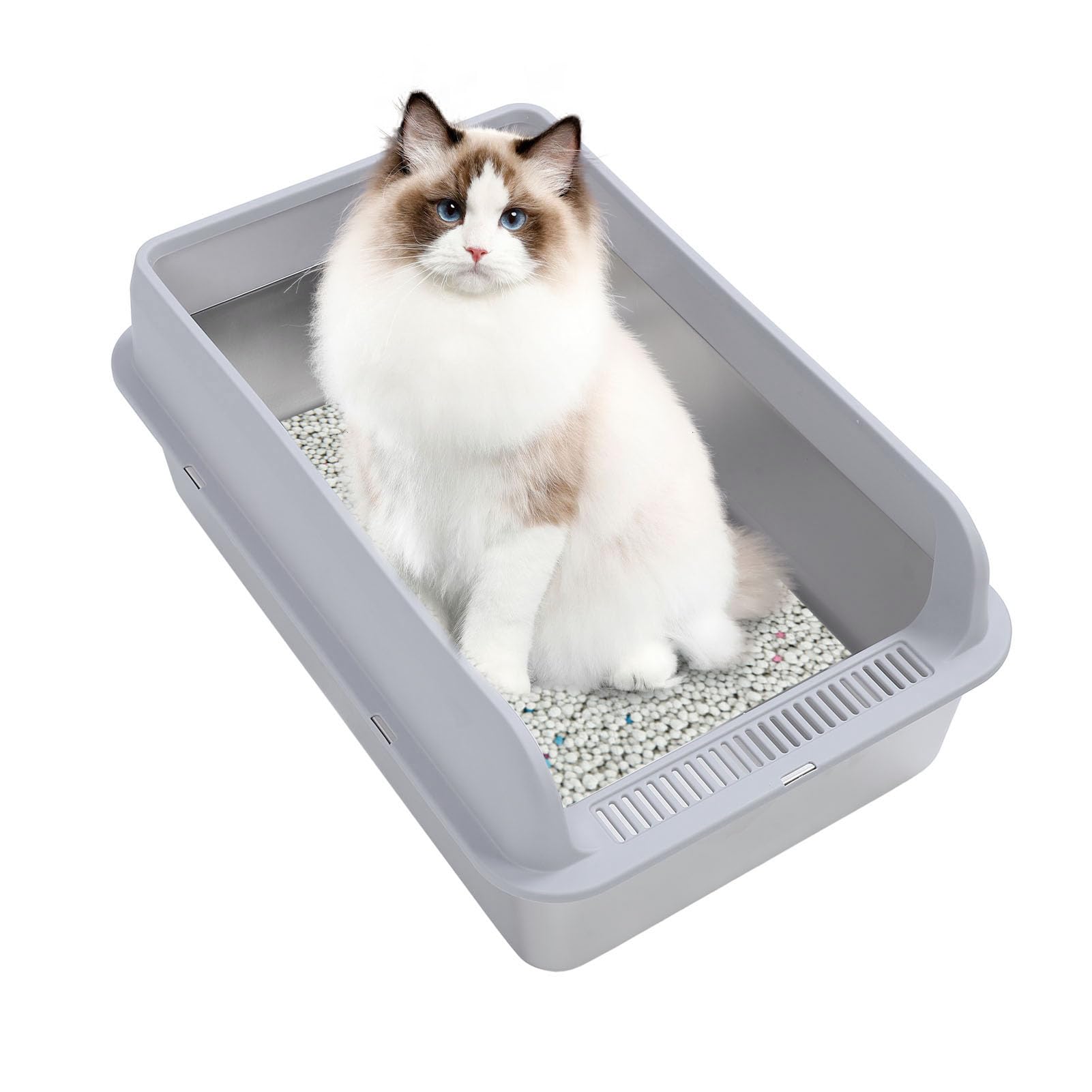 Stainless Steel Cat Litter Box, Large Cat Toilet, XXL Cat Litter Box for Large Cats, Open Stainless Steel Cat Litter Box, Large Cat Toilet, XXL Cat Litter Box for Large Cats, Open