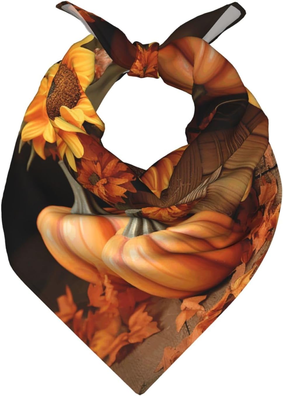 Cooling Bandanas for Men Women Square Hair Scarf 22" x 22" Novelty Headband Pumpkin and Sunflower Neckerchief
