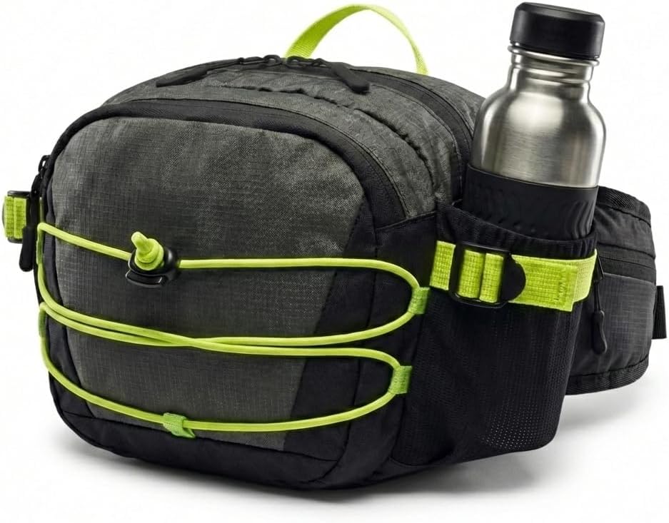 Slim Running Fanny Pack with Water Bottle Holder – Anti-Bounce Hiking Bag