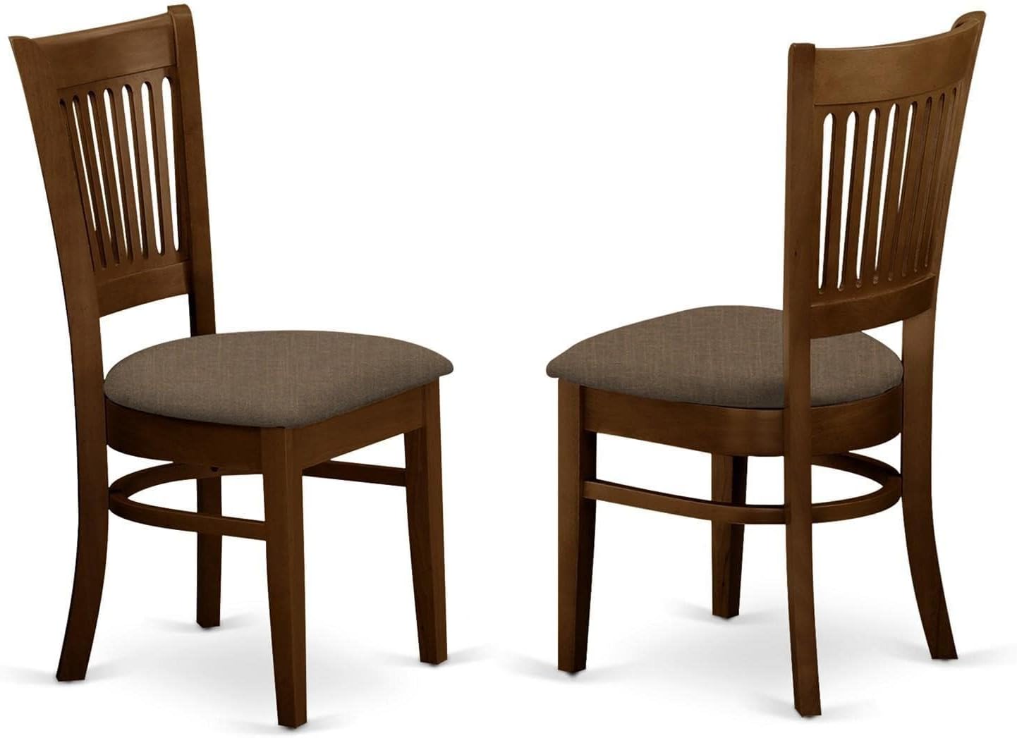 East West Furniture VAC-BLK-C Vancouver Dining Chairs - Linen Fabric Upholstered Wood Chairs, Set of 2, Black