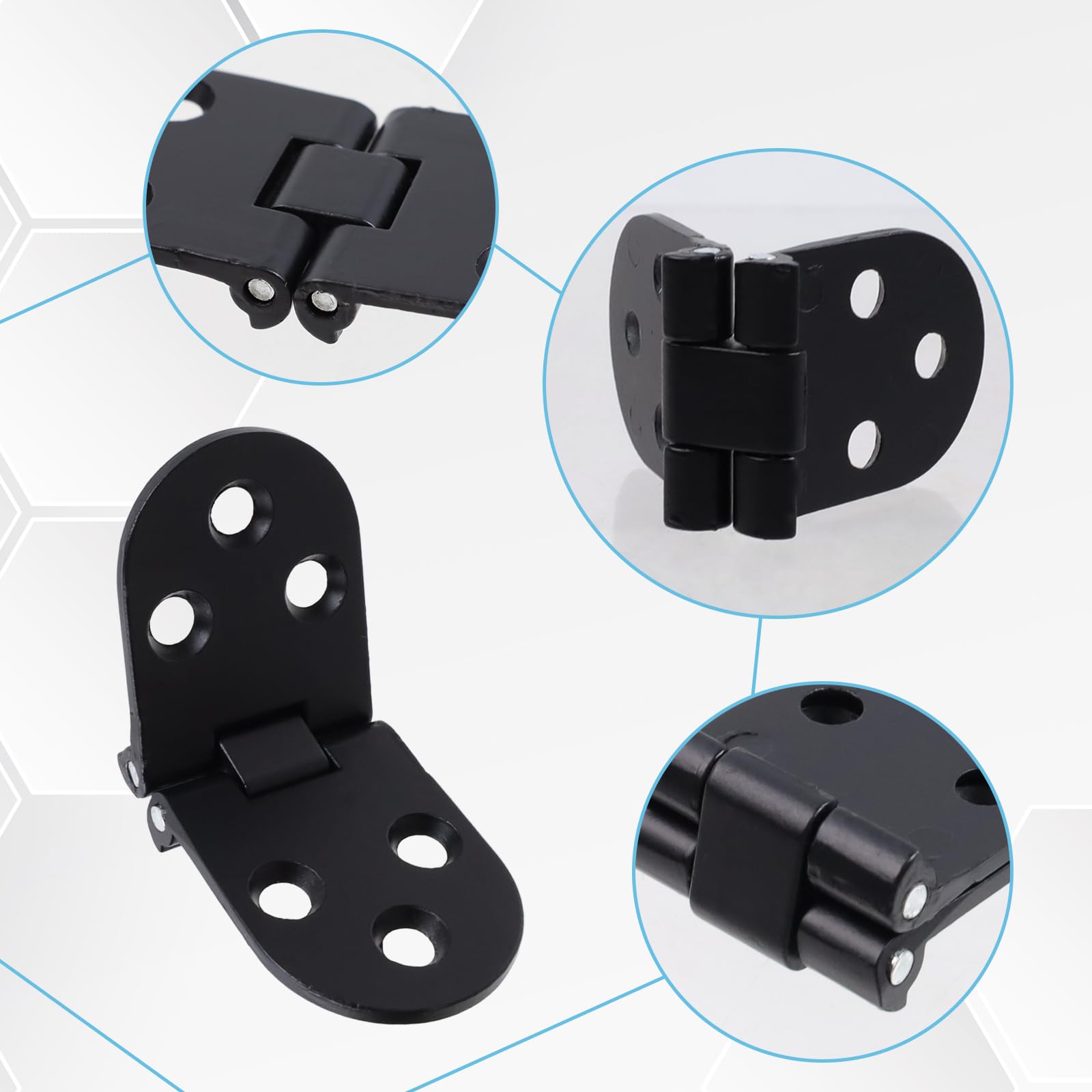 Folding Table Hinges - Black & Silver -4