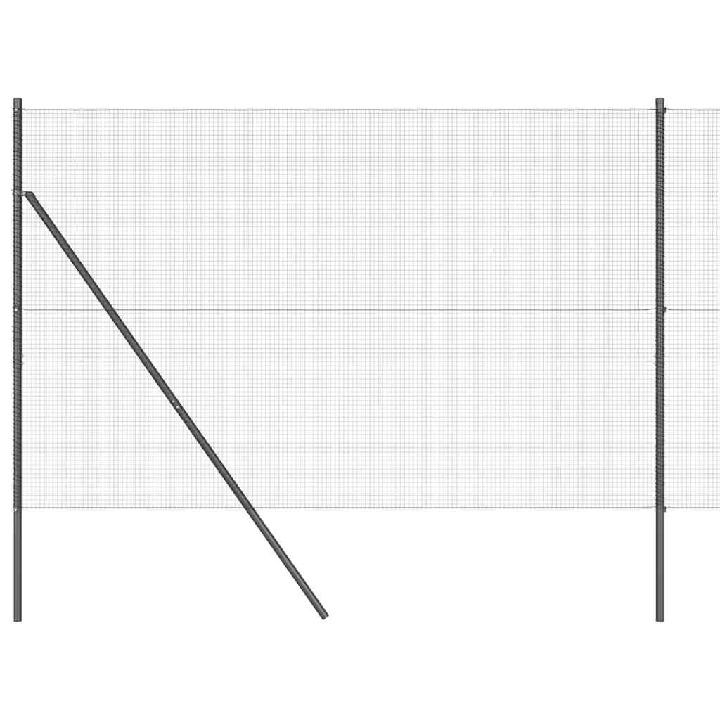 Grey Steel and PVC Fence Post 50 x 1.4 m 16x16 mm Mesh Weather Resistant Outdoor Garden Boundary Support Modular Panel Kit