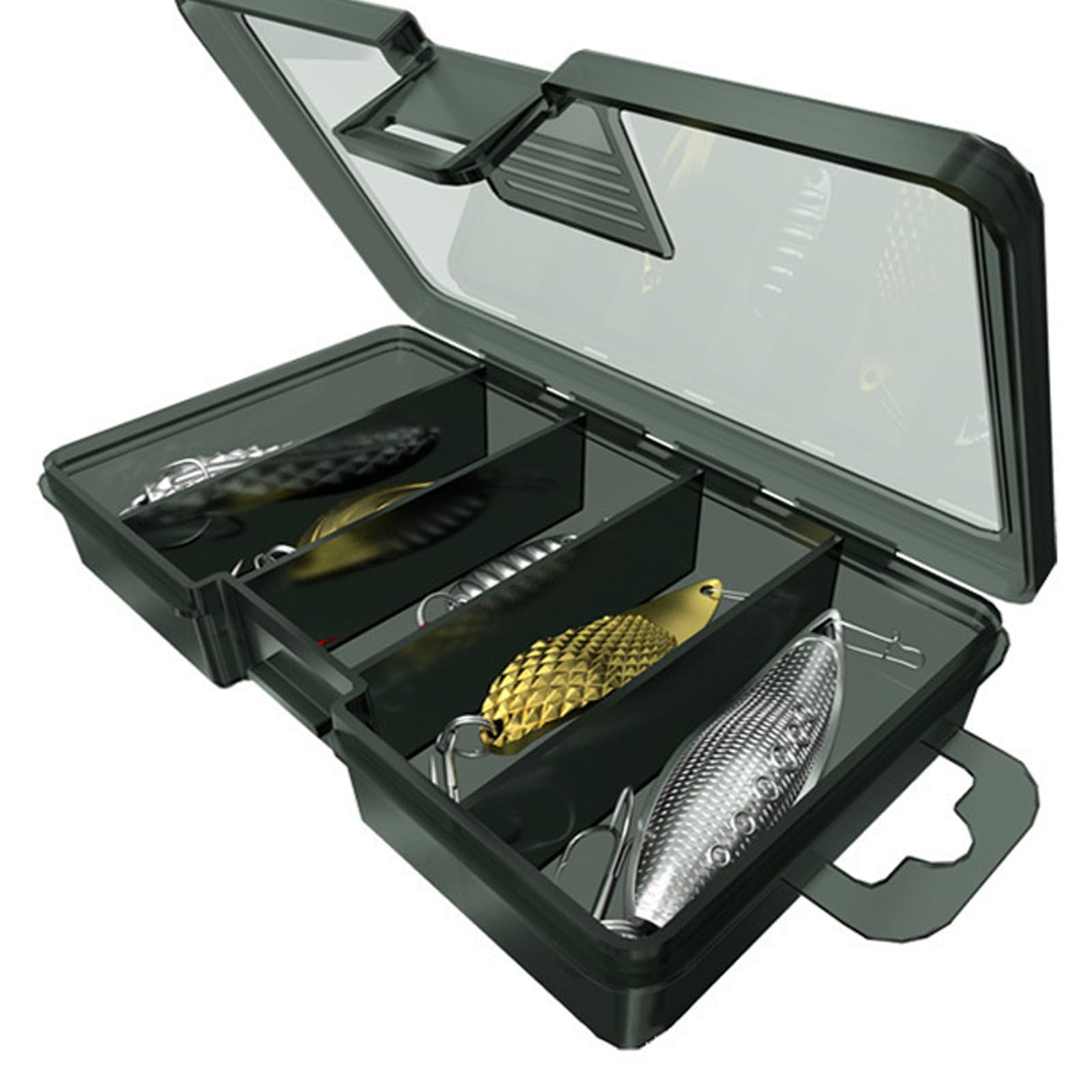 Shurhome Portable Storage Tray Multifunction Fishing Tackle Box Lure Baits Storage Box Multi Slot Lure Clear Tray