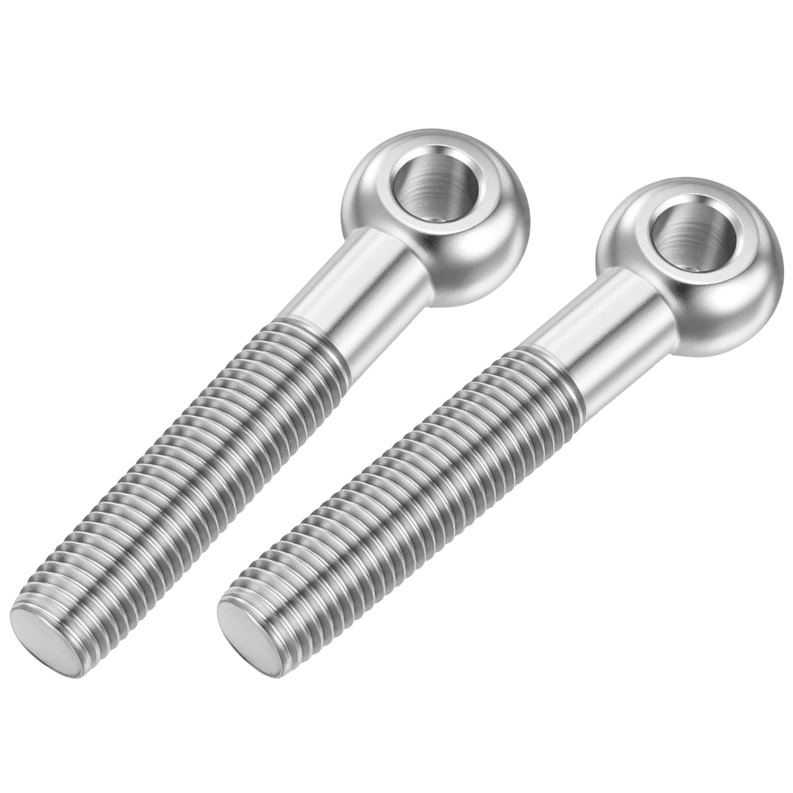 METALLIXITY Machine Shoulder Lift Eye Bolt (M16x90) 2Pcs, 304 Stainless Steel 18-8 Silver Fisheye Bolt, Rigging for Pipeline Gate Valves, Construction Steel Pipes & Home Renovation