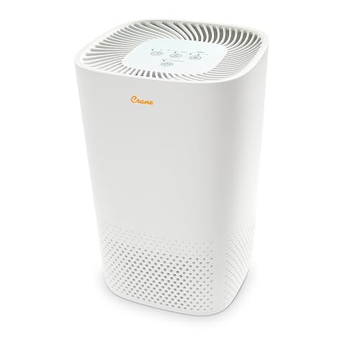 Crane Air Purifier with True HEPA, UV Light, 250 Sq Ft