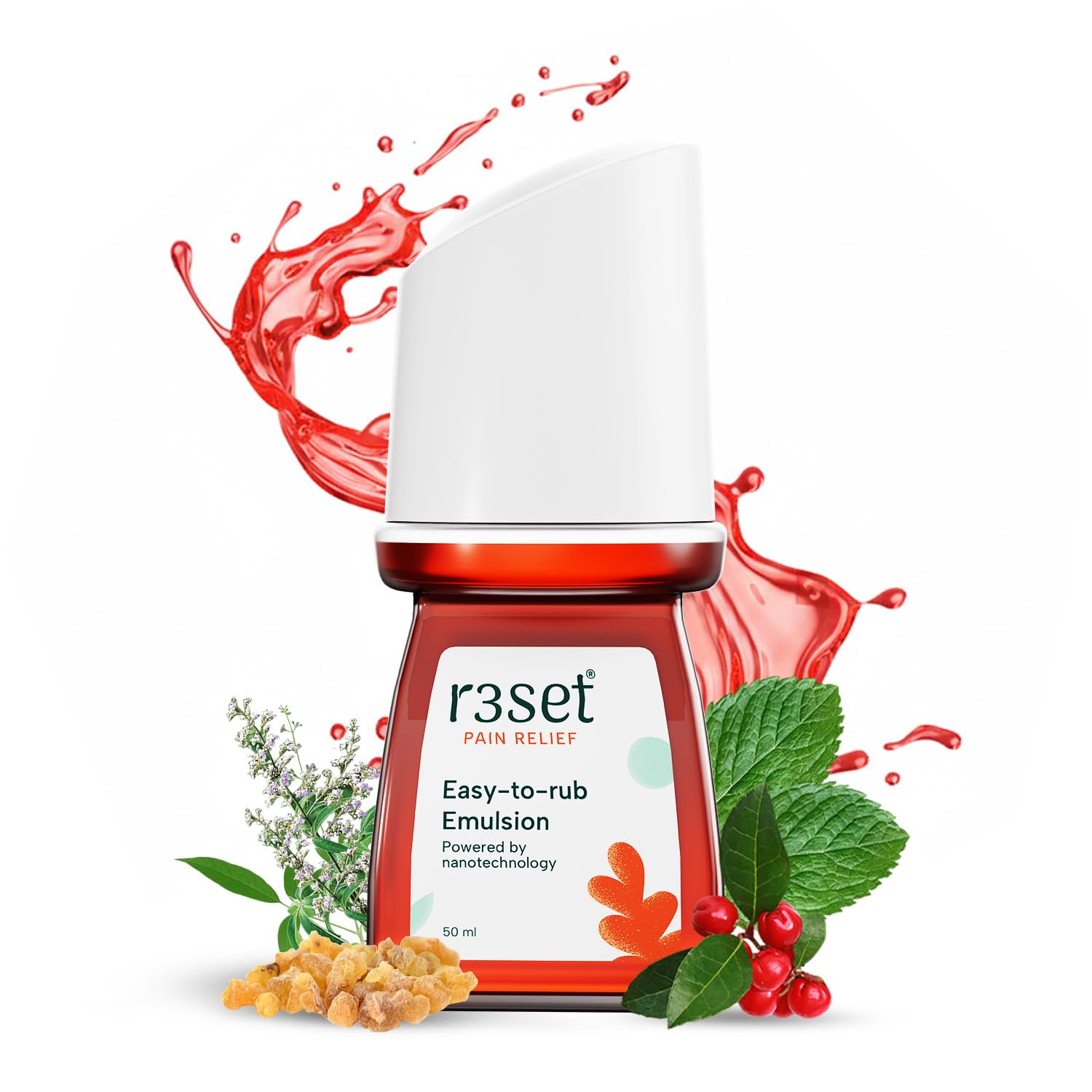 Sponsored Ad - R3SET Pain Relief Emulsion Roll-On | Fast Relief for Muscle, Joint, Back, Neck, Knee Pain, Sports Injuries | 100% Natural, Absorbs Easily, No Side Effects | Herbal Ingredients for Aches & Soreness - 50ml