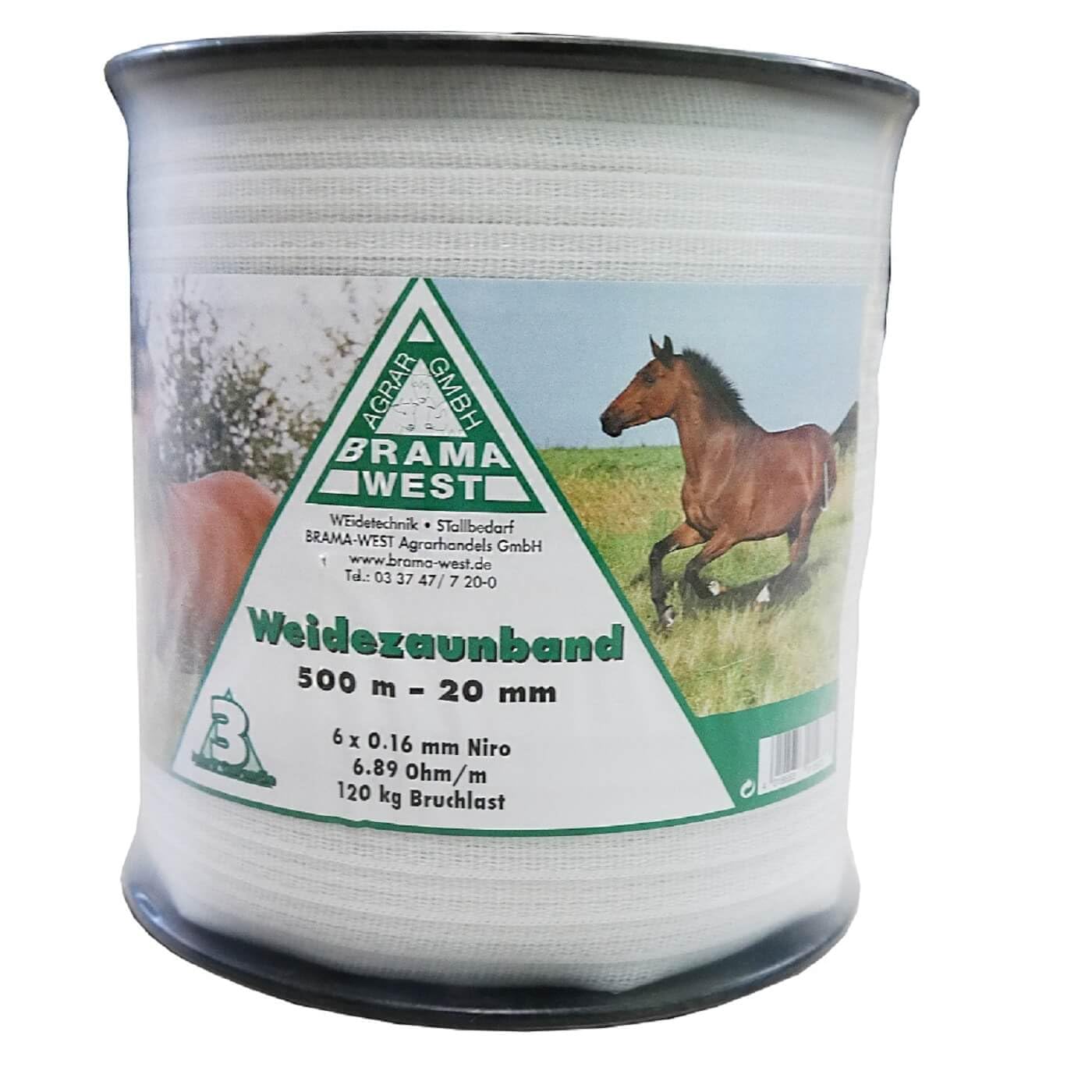 Brama West Banda ancha para valla de pastos, 500 m x 20 mm, cinta eléctrica
