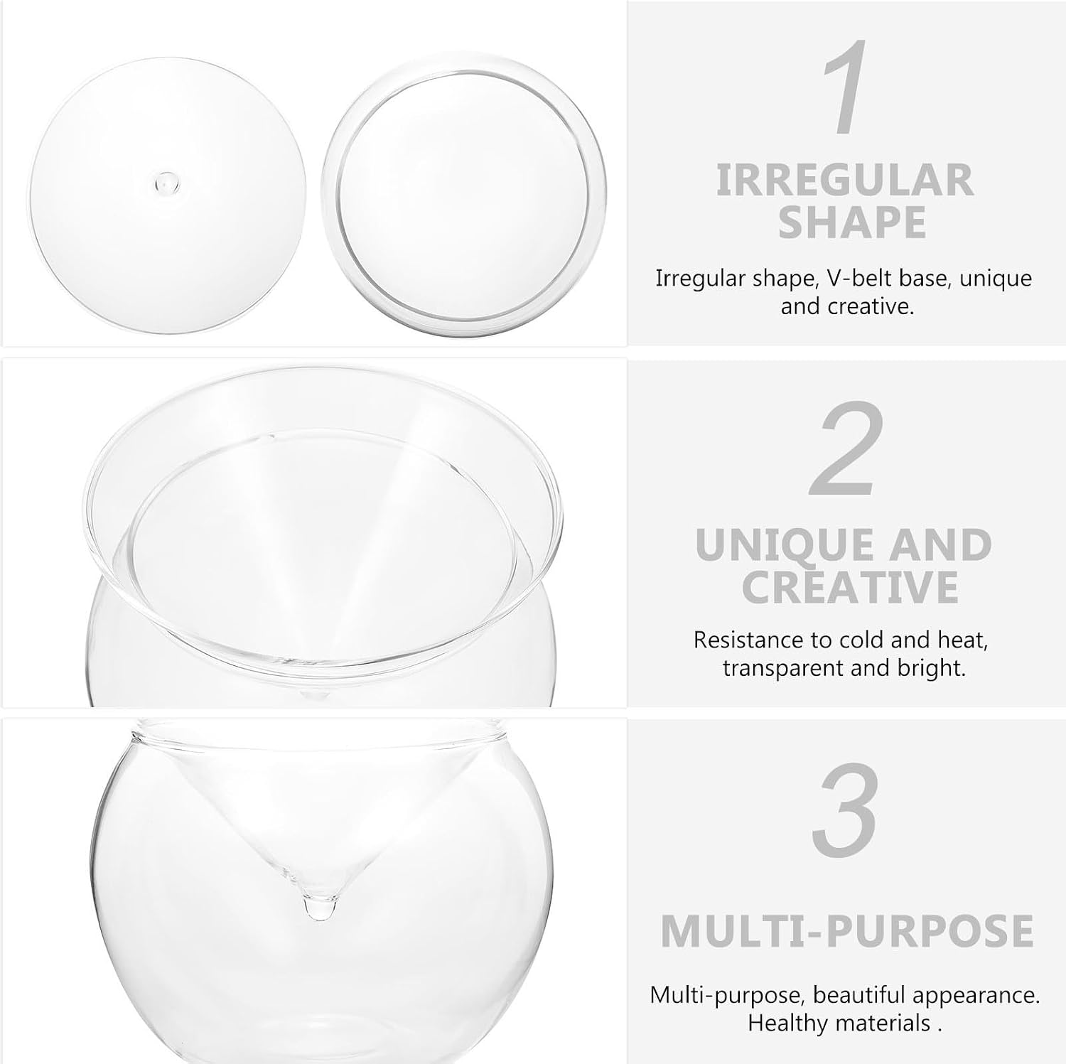 Ciieeo Cocktail Glass Borosilicate Cup 13x13x9.3cm High with Base