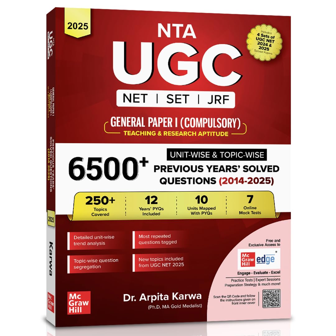 UGC NET Paper 1 2026 Previous Years' Solved Papers (2014-2025) | 6500+ Questions (3000 in book + 3500 online with June 2025) | Arpita Karwa | 12 Years PYQs: Unit-wise and Topic-wise detailed solutions