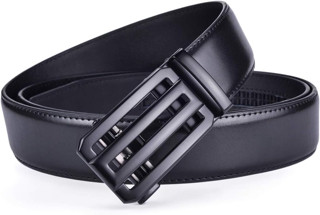 Men Belts Leather Male Slide Ratchet Work Dress Strap w Interchangeable Buckle Beltox - Image 3