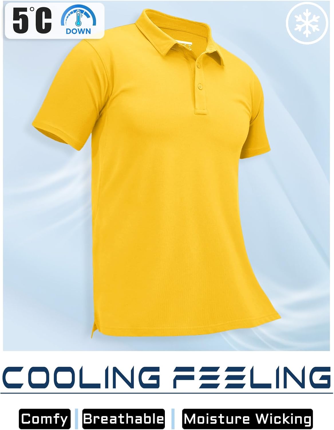 MAGCOMSEN Men's Polo Shirts Short Sleeve Cotton Pique Golf Shirt Casual Collared Shirt Lightweight Work Shirts with 3 Buttons - Image 4