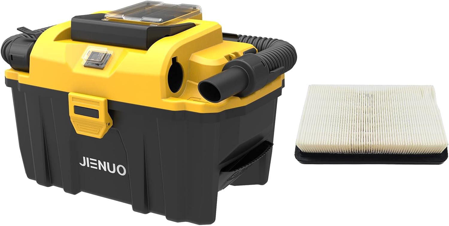 Bundle of 2.5 Gallon Brushless Cordless Shop Vac Compatible with Dewalt 20V battery and Replacement Filter