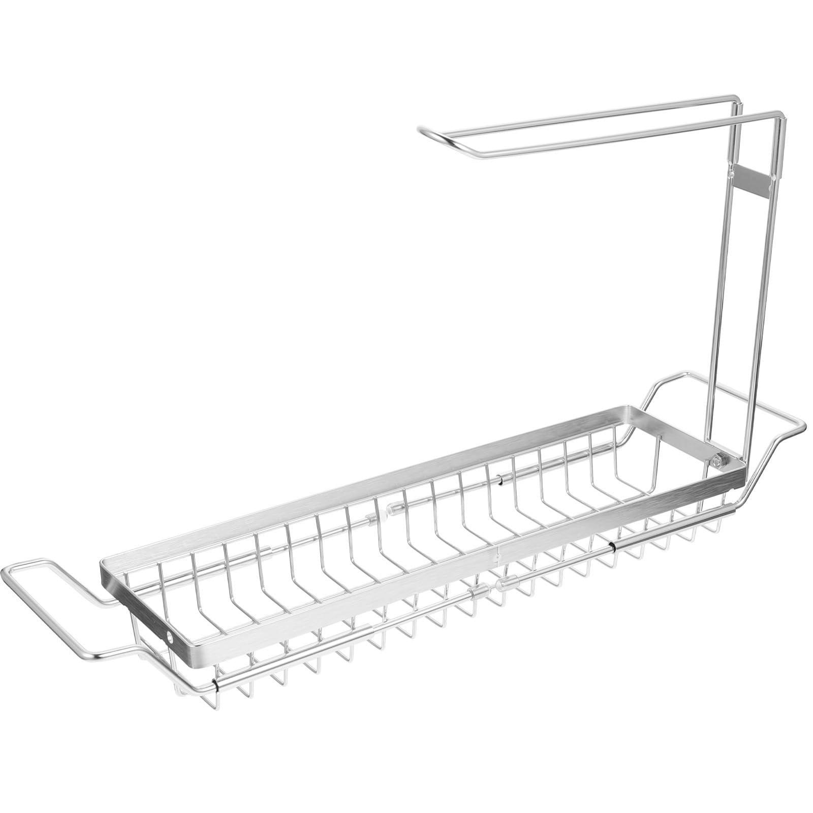 Organizzatore in Acciaio Inossidabile Argento Lavello Cucina Estensibile Porta Spugna e Sapone per Tenere Ordinati Utensili e Accessori Supporto Multiuso per Cucina