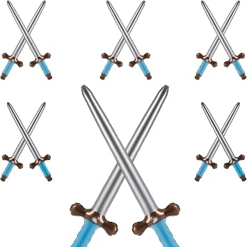12 Pcs 24-Inch Inflatable Swords - Perfect Pirate Party Favors, Party Supplies, Birthday Decorations, Swimming Pool Fun, Cosplay Costume Accessories, and Stage Props