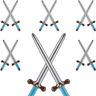 12 Pcs 24-Inch Inflatable Swords - Perfect Pirate Party Favors, Party Supplies, Birthday Decorations, Swimming Pool Fun, Cosplay Costume Accessories, and Stage Props