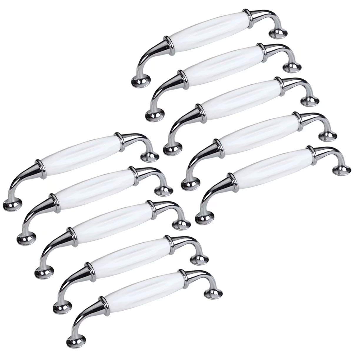 Bouton de tiroir en céramique blanche de style classique lot de 10 pièces de finition supérieure