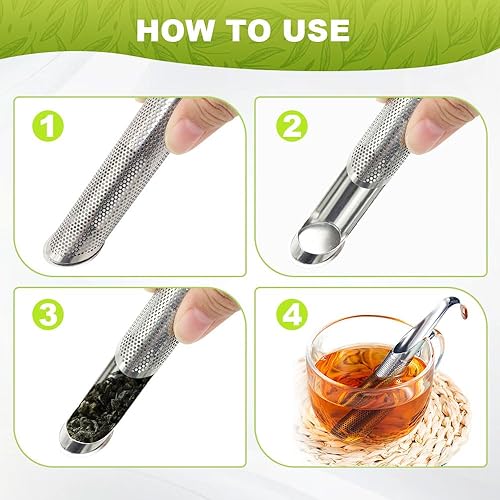 Miniatura 4 de Coladores de té para té suelto, difusor de té de acero inoxidable mejorado, infusores de té de malla extrafina para té suelto, infusor de té de