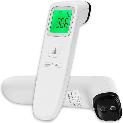 Ritalia® Digital Thermometer Non-Touch for Baby, Kids and Adults- Infrared Sensors for Fast Clinically and Accurate Readings in 1s – 3 Color LCD Screen – Battery Included