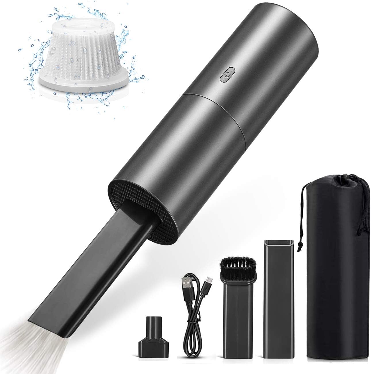 UKHONK Mini Vacuum Cleaner,Handheld Vacuum and Blower 2 in 1,Computer keyboard Cleaner,Cordless USB Rechargeable,Portable Car Vac Cleaner with Quick Charge,for Desktop,Car Interior and Other Crevices