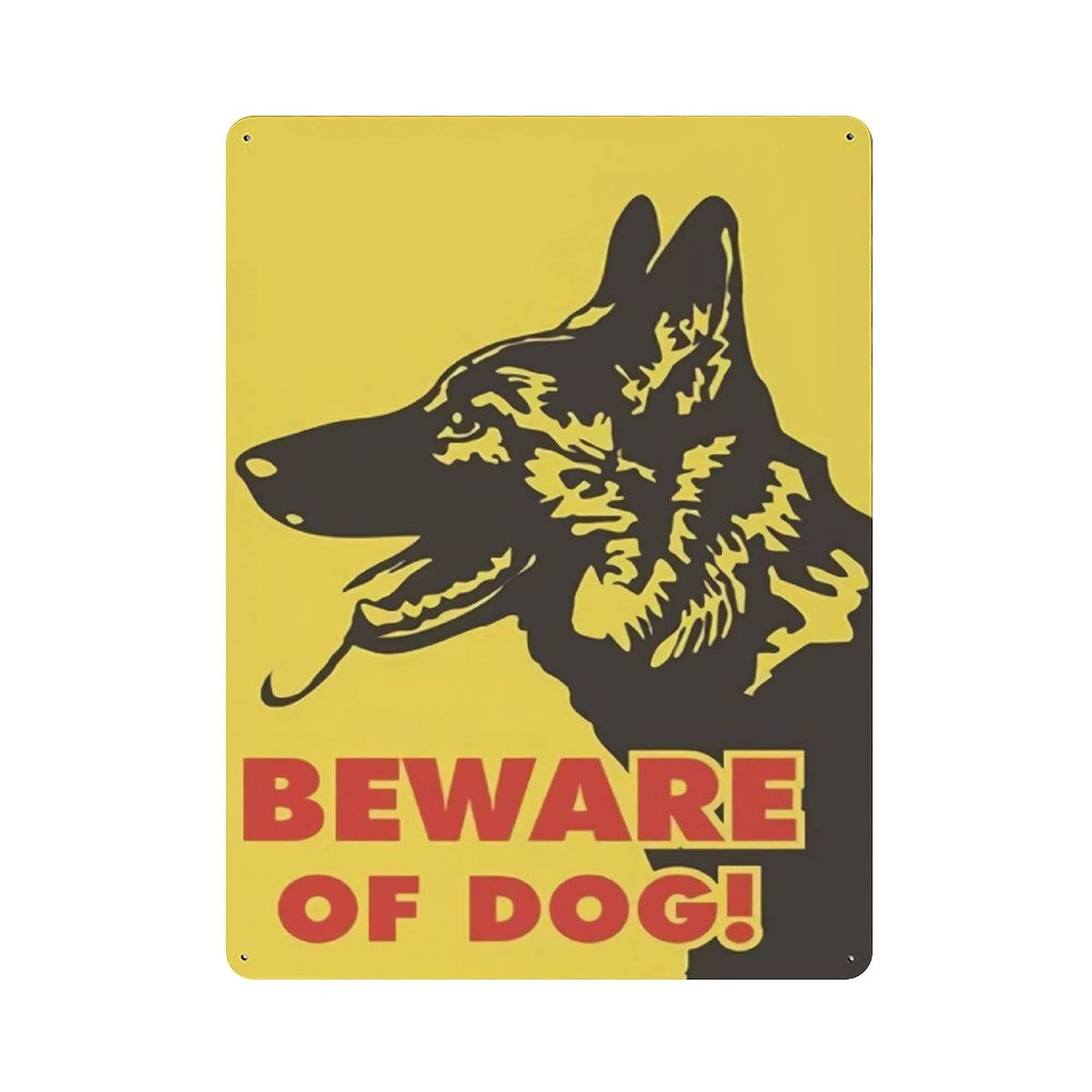 Metal Tin Sign Beware of Dog Vintage Tin Poster Metal Sign Wall Decoration Country Kitchen Home Garage Decor 16"x12"