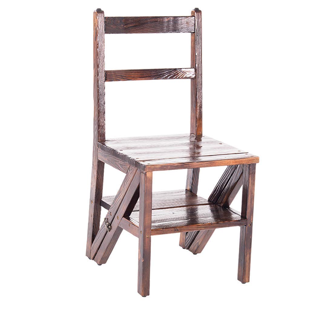 Escabeau pliant en bois brut multifonction pour la cuisine