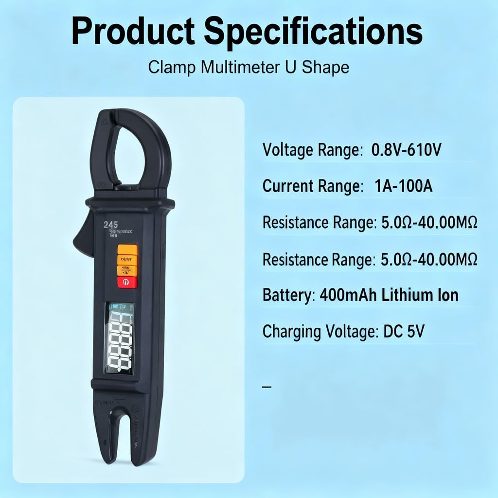 NCV Medidor 30 Amp Clamp Meter 3 - in - 1 Digital AC DC Current Voltage Tester - Multifunction Automotive Multimeter for Circuit and Parasitic Draw Detection