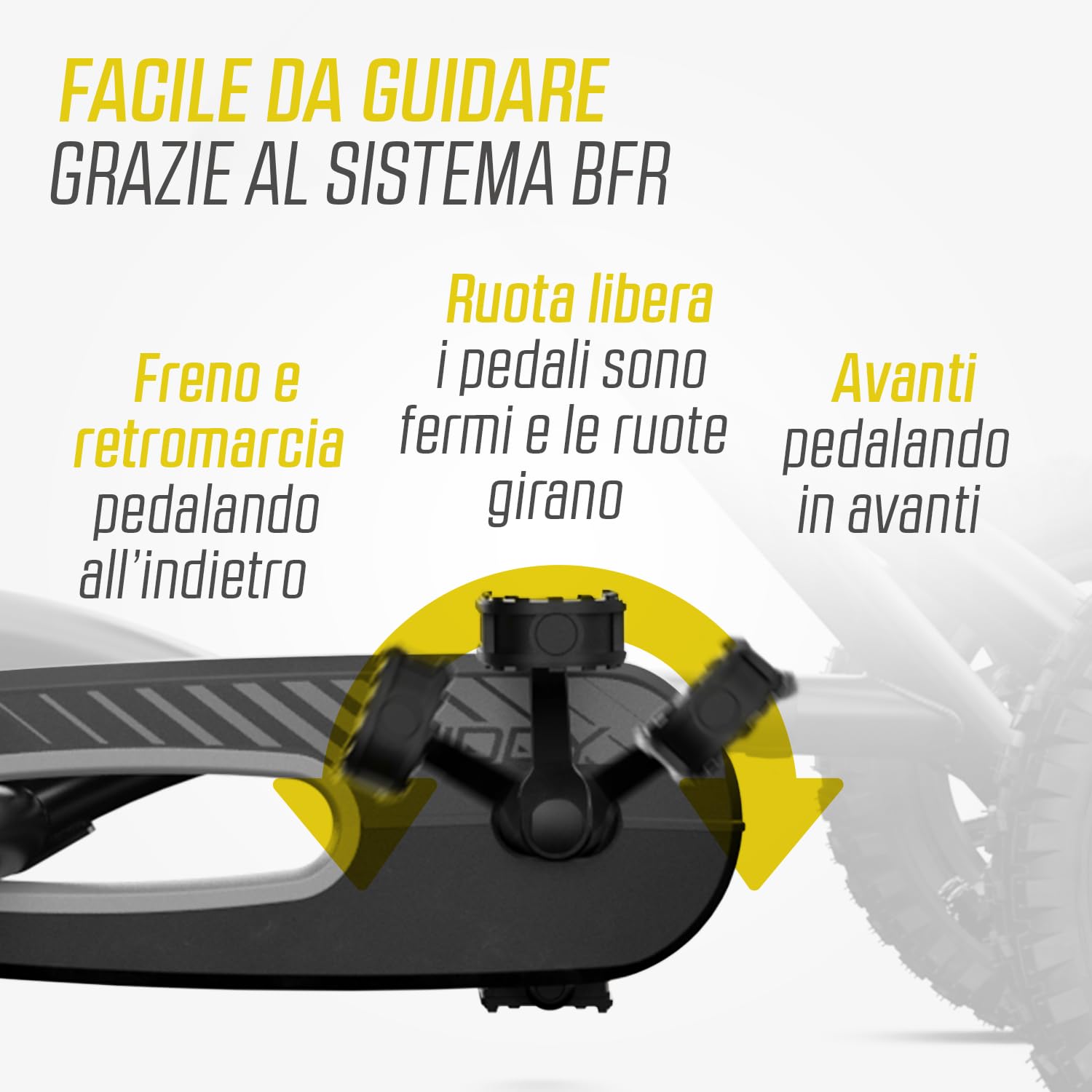 BERG Buddy Cross Pedal GoKart | Veicolo per bambini a pedale, con elevati standard di sicurezza, pneumatici e ruota libera, giocattolo per bambini di età compresa tra 3 e 8 anni