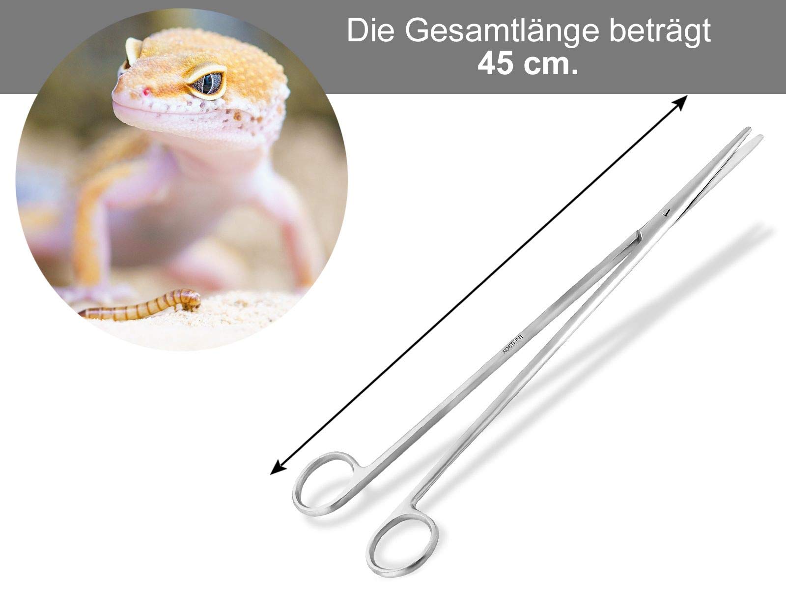Profi Aquarium Terrarium Schere Pflanzenschere Gerade Ausführung Edelstahl rostfrei (45,0 cm) - 2