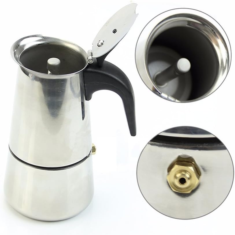 2 Cup/100ml Stainless Steel Moka Espresso Latte Percolator Stove Top Coffee Maker Pot