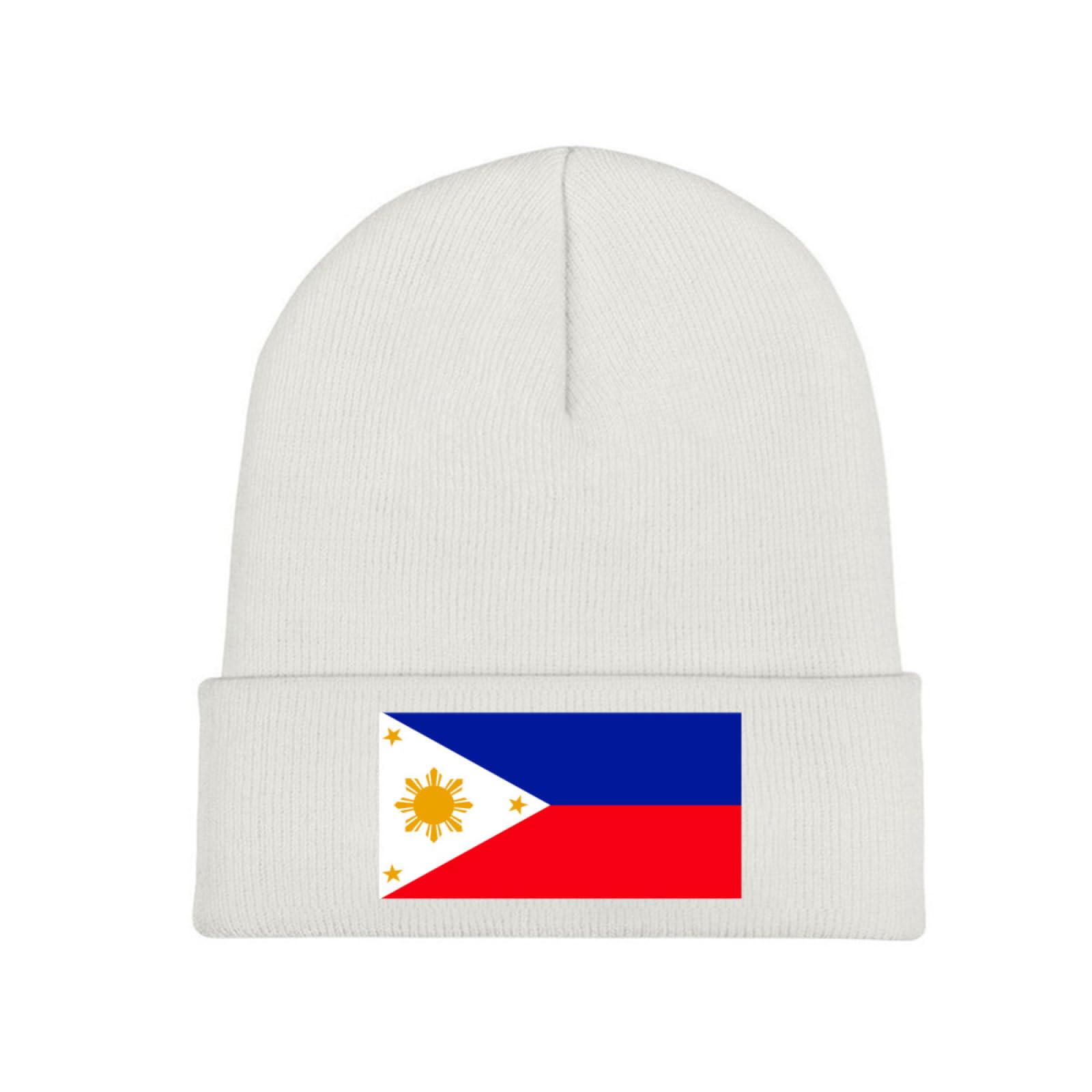 - Philippines Philippinese Filipino Flag Beanie Knit Hat Winter Fall Headwear Skullies for Men Women