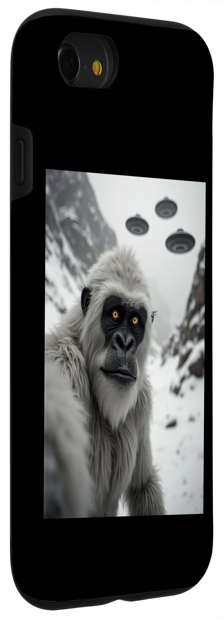 Funny yeti Selfie with UFOs Weird Alien Case for iPhone SE (2020) / 7 / 8 - Image 3