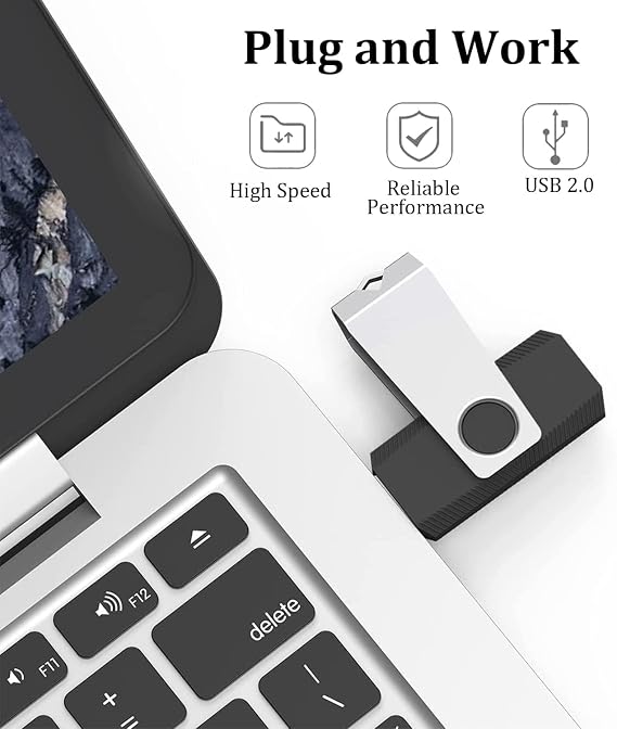2GB Flash Drive 2 Pack, Wooolken USB 2.0 Thumb Drives Memory Stick | USB Stick Swivel Design with LED Light and Lanyards for Data Storage Backup