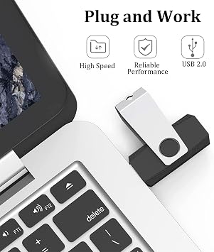 2GB Flash Drive 2 Pack, Wooolken USB 2.0 Thumb Drives Memory Stick | USB Stick Swivel Design with LED Light and Lanyards for Data Storage Backup