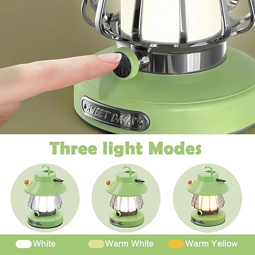 Miniatura 4 de Luz de camping, 3 modos de luz, luz nocturna alimentada por batería para luz de emergencia interior y exterior (verde)