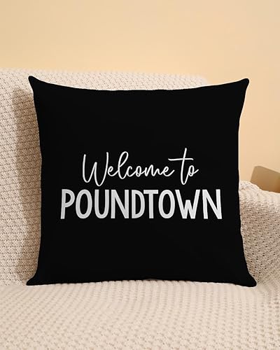 Miniatura 4 de CarOptics Divertida funda de almohada de bienvenida a Pound-Town, divertida decoración de almohada con temática de pareja para el hogar, boda,