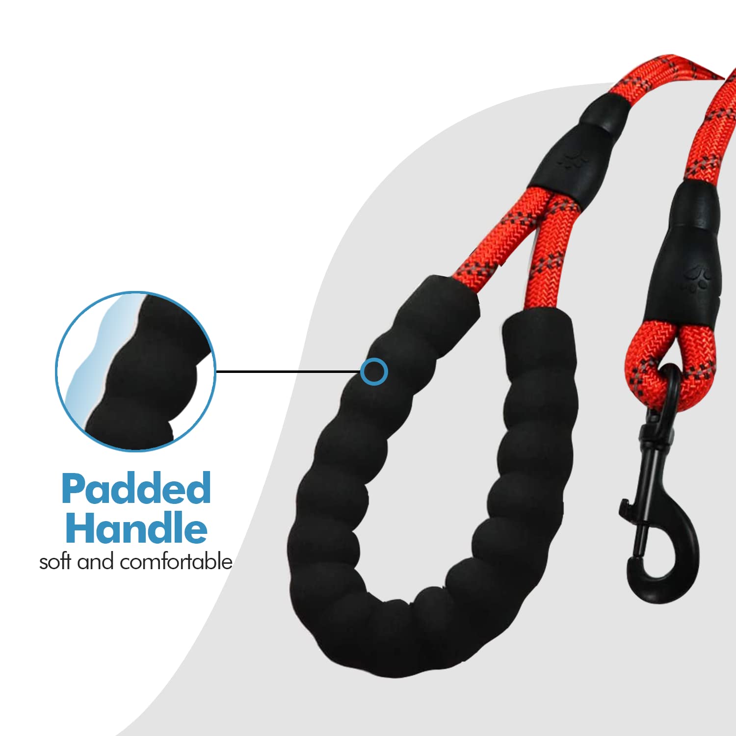 Edipets, Dog Lead, Durable Slip Rope with Soft Padded Handle, Highly Reflective Threads, for Small Medium, Large Dogs, 47 - Image 3