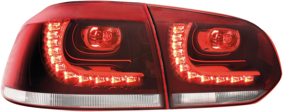 Dectane RV39ADLRC LED Rear Lights for Golf VI 08+, Red/Crystal R-Look