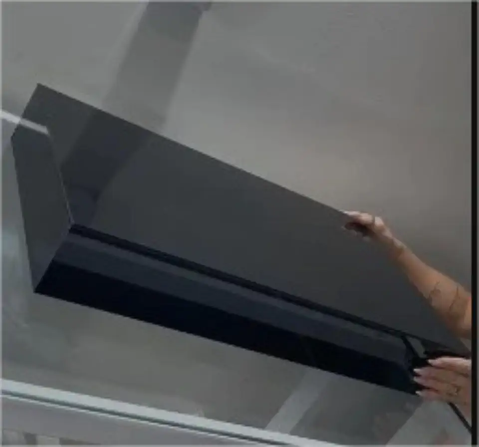 Tampa de proteção para Cooktop 2 bocas, em Acrilico, 54cm x 32cm x 8cm (Preto)