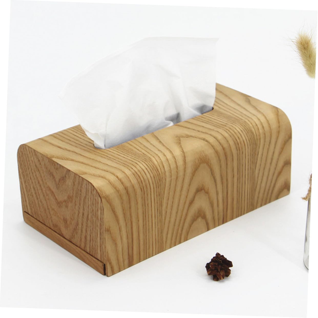 Chic Holz Tissue Box Japanischer Stil Tisch Tissue Halter Wohnaccessoire Badezimmer Serviettenbox Kompakt Leicht Stilvoll