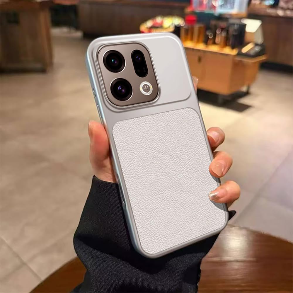 for Oppo Find X9 5G Case PU Leather Texture Shockproof TPU Protective Phone Cover - White-image-15