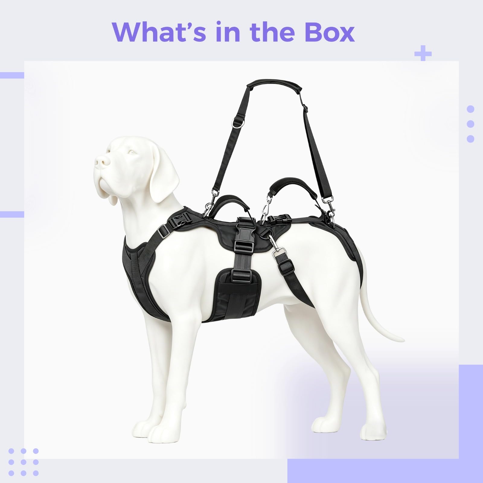 Arnés de elevación para perros grandes, chaleco de apoyo ajustable de cuerpo completo con asa, poliéster transpirable, ayuda a la movilidad canina, dispositivo de asistencia para caminar antitirones