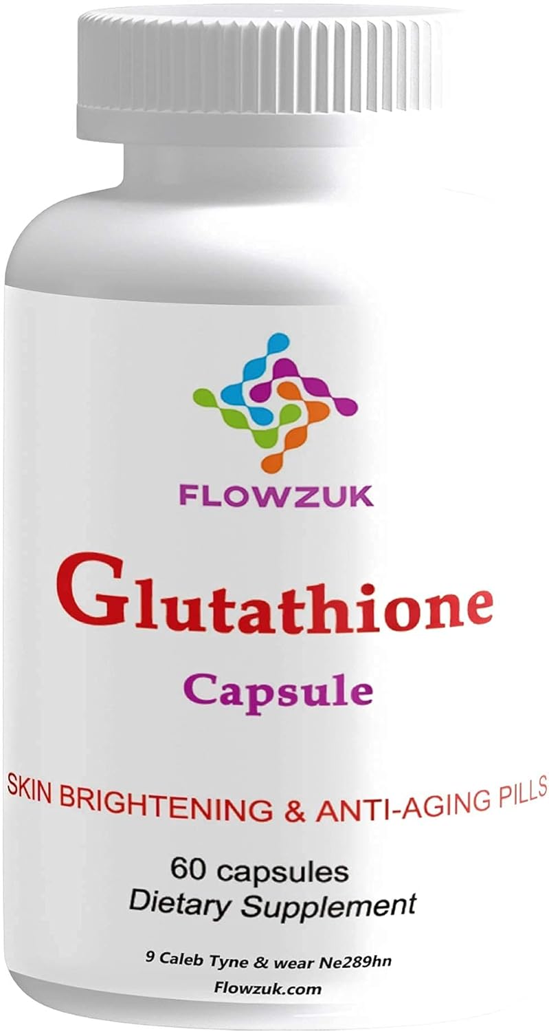 Flowzuk Glutathione Reduced Capsules, 500mg Amino Acid Supplements with Collagen & Vitamin C