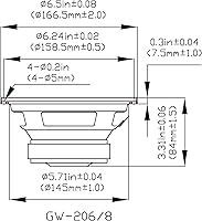 Vista 2 de Goldwood Sound GW-2068 - Altavoz de repuesto para woofer de 6.5 pulgadas, 180 vatios, 8 ohmios, color negro
