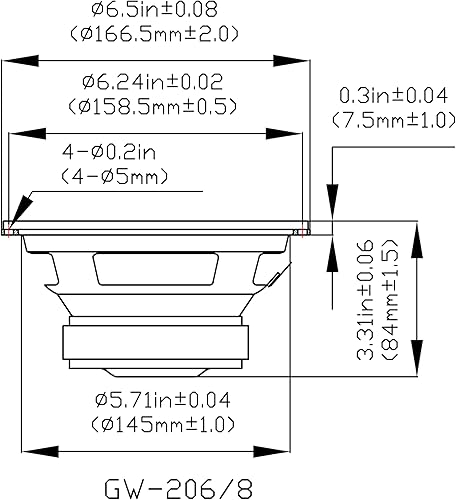 Miniatura 2 de Goldwood Sound GW-2068 - Altavoz de repuesto para woofer de 6.5 pulgadas, 180 vatios, 8 ohmios, color negro