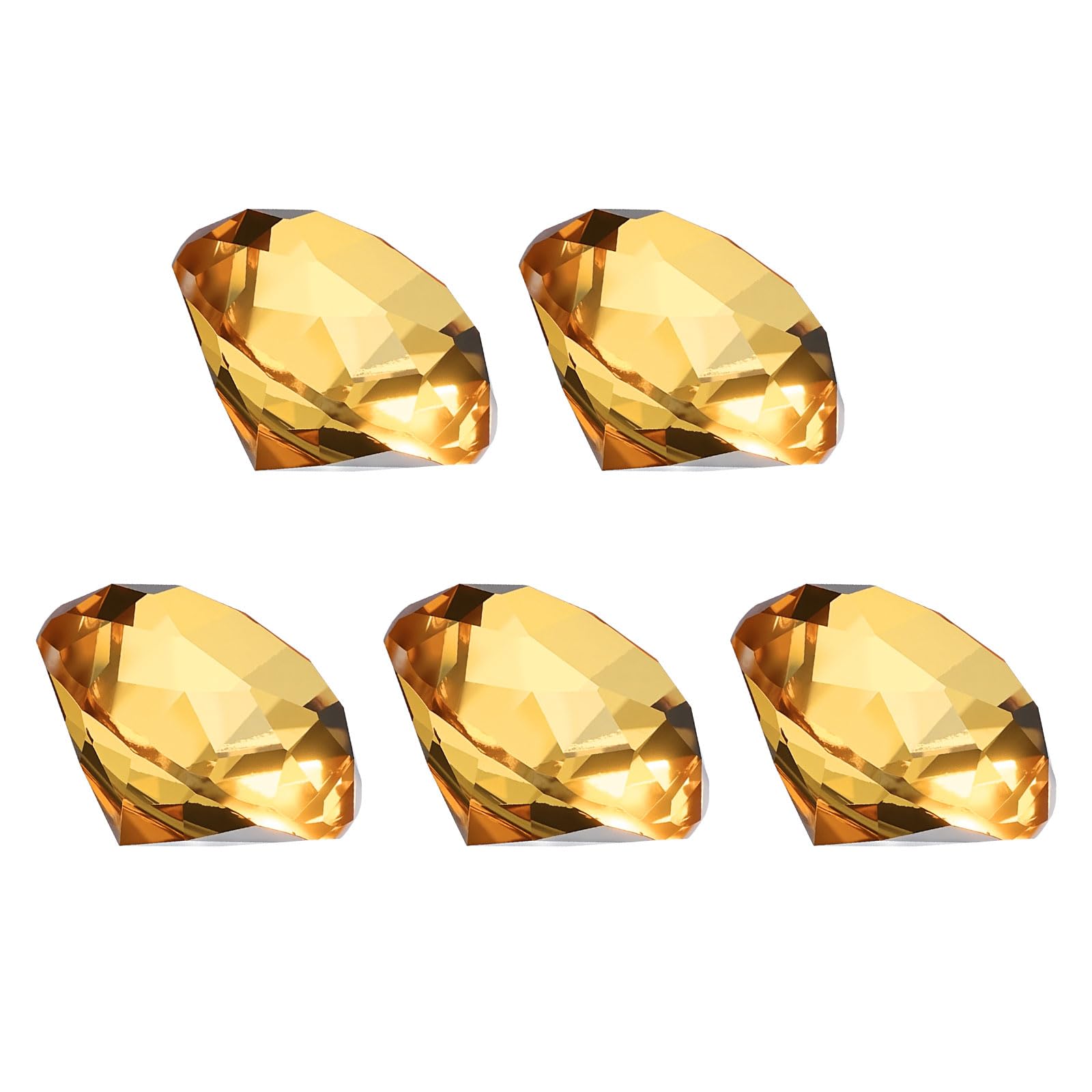 PATIKIL 5 Pcs Diamond Crystal Paperweight, 30mm / 1.18 Inch Crystal Paperweight Paper Weight for Home Office Desktop Table Decor Wedding Party Jewelry Ornaments, Brown